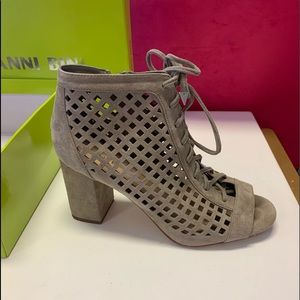 Gianni Bini Tan Suede Lace Up Heels! Worn a few time and in great condition